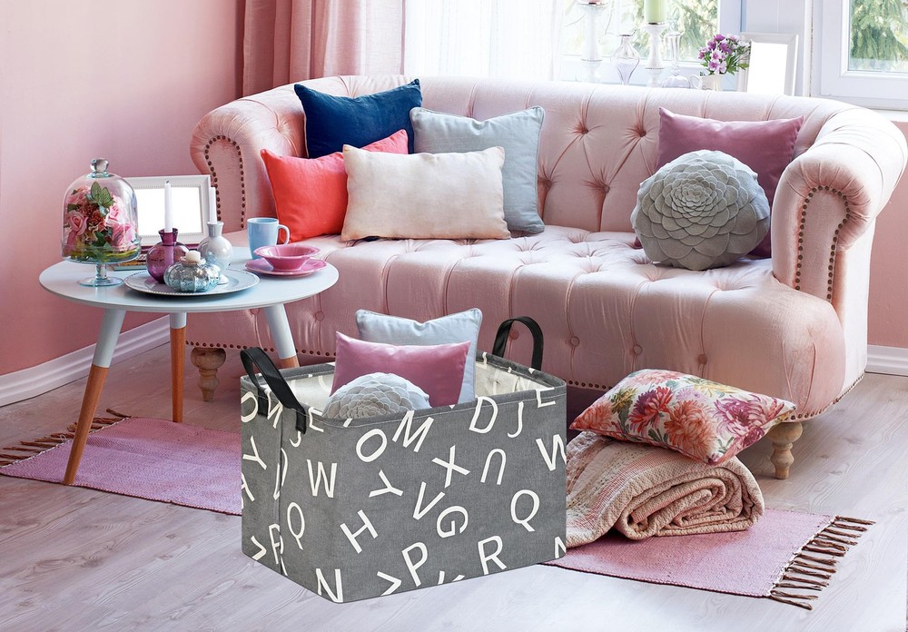 HUAYEE Rectangle Easter Gift Basket Storage Bin Laundry Hamper Storage Organi...