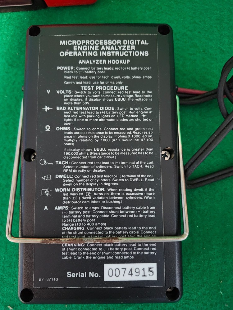 VINTAGE Alltest Digital Engine Analyzer 3706 W/ Red Case Diagnostic Machine Tool