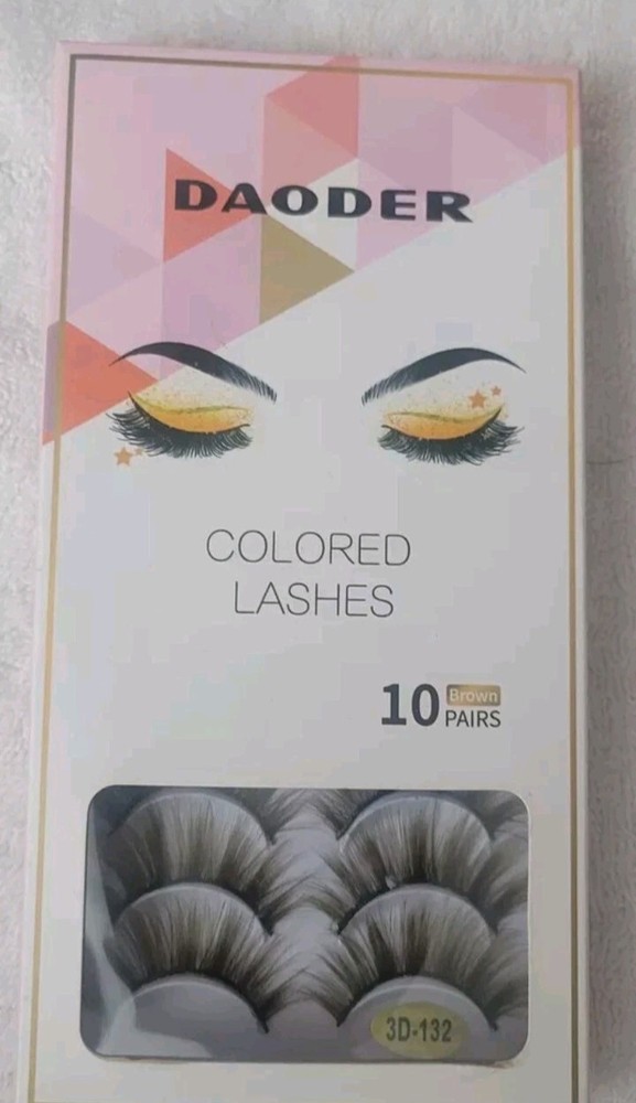 Daoder Colored Lashes 10 Pairs Brown New In Box