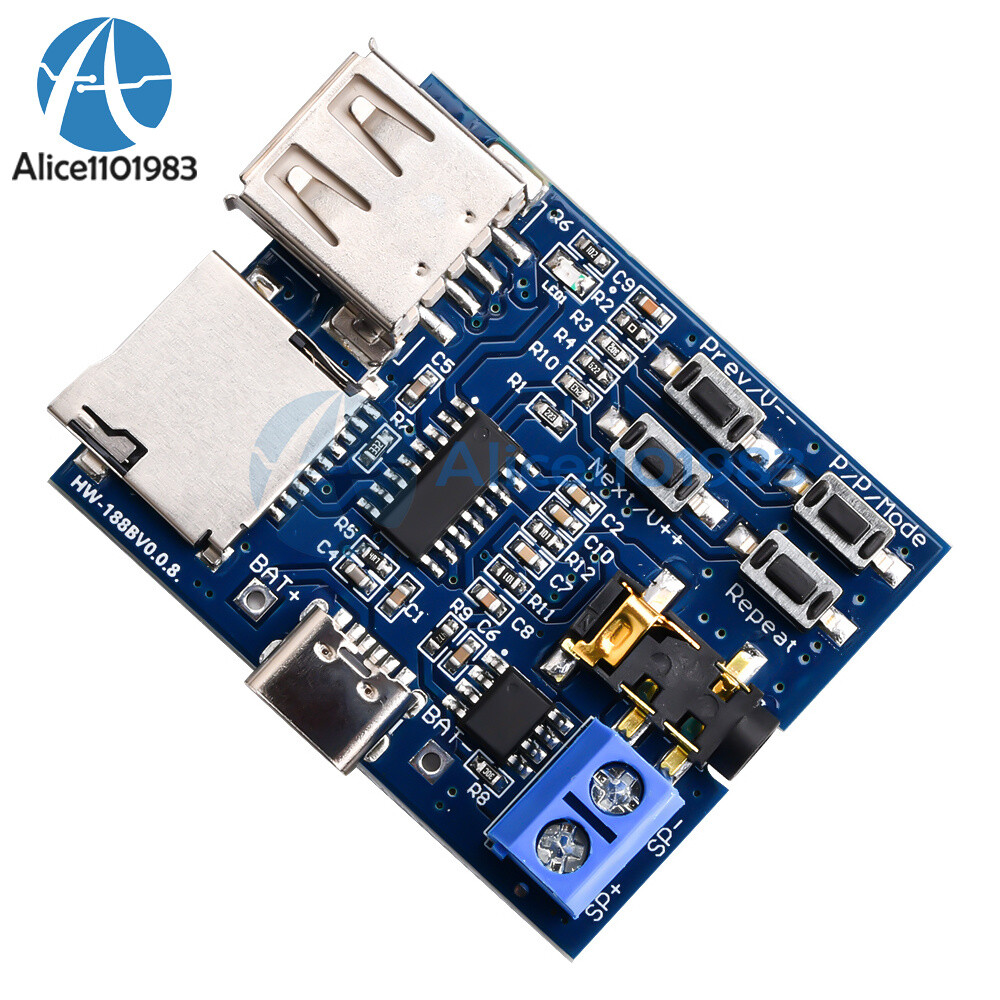 TF Card U-disk MP3 Format Decoder Board Amplifier Decoding Audio Player