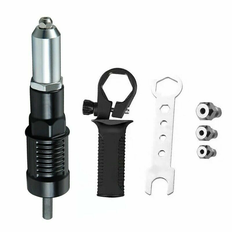 Electric Rivet Nut Gun Adaptor Insert Cordless Power Drill Tool Kit Set
