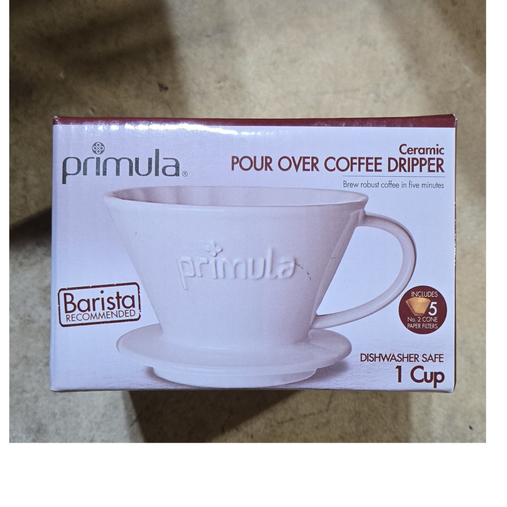 Primula PPOWH-6801 Madison Ceramic Coffee Maker White Dishwasher Microwave Safe