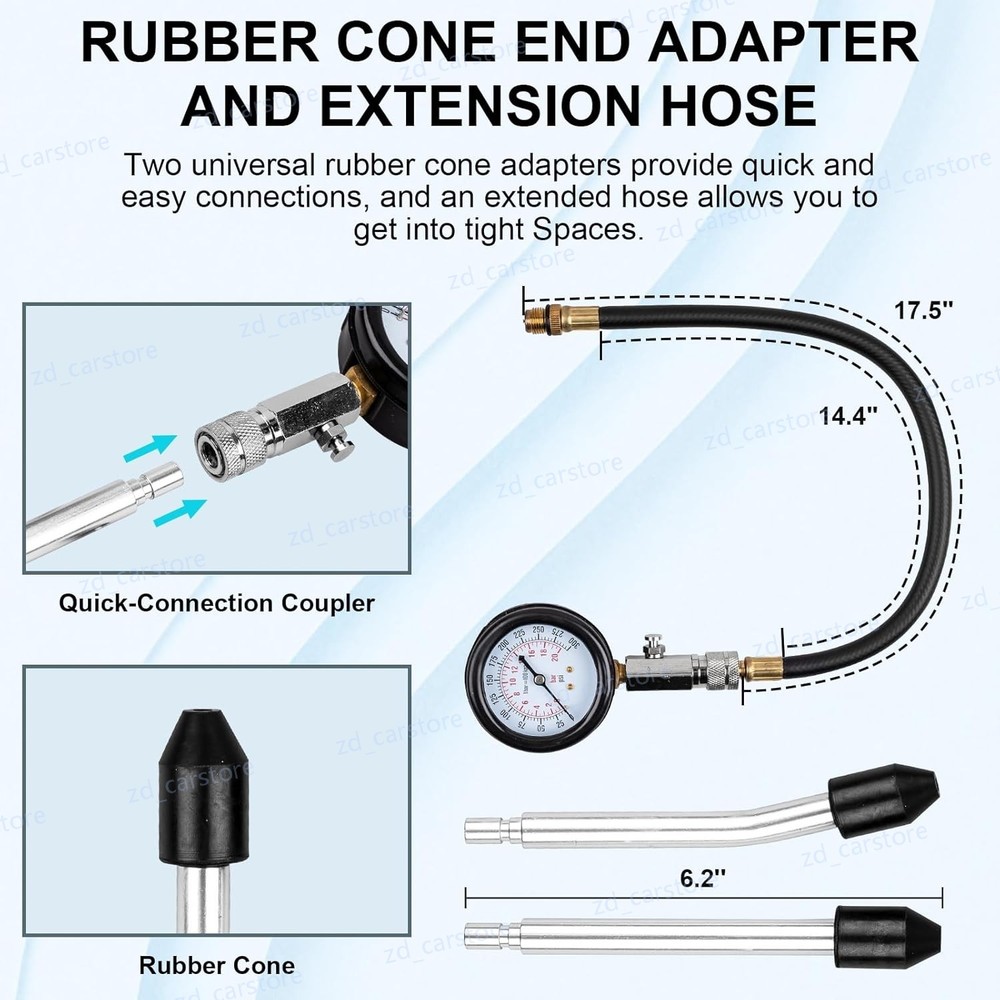 Engine Cylinder Compression Gauge Tester Kit Gas Engine Diagnostic Testing Tool