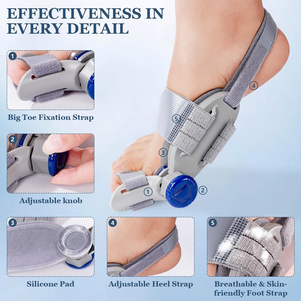 2PCS Bunion Corrector for Women & Men,Adjustable Bunion Fix,Comfortable Toe Stra