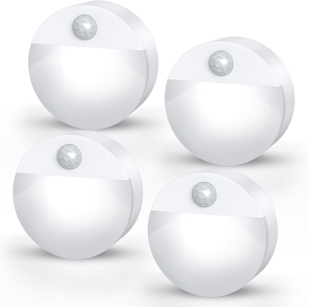 Motion Sensor Light 4 Pack Motion Sensor Night Light Battery Operated Closet ...