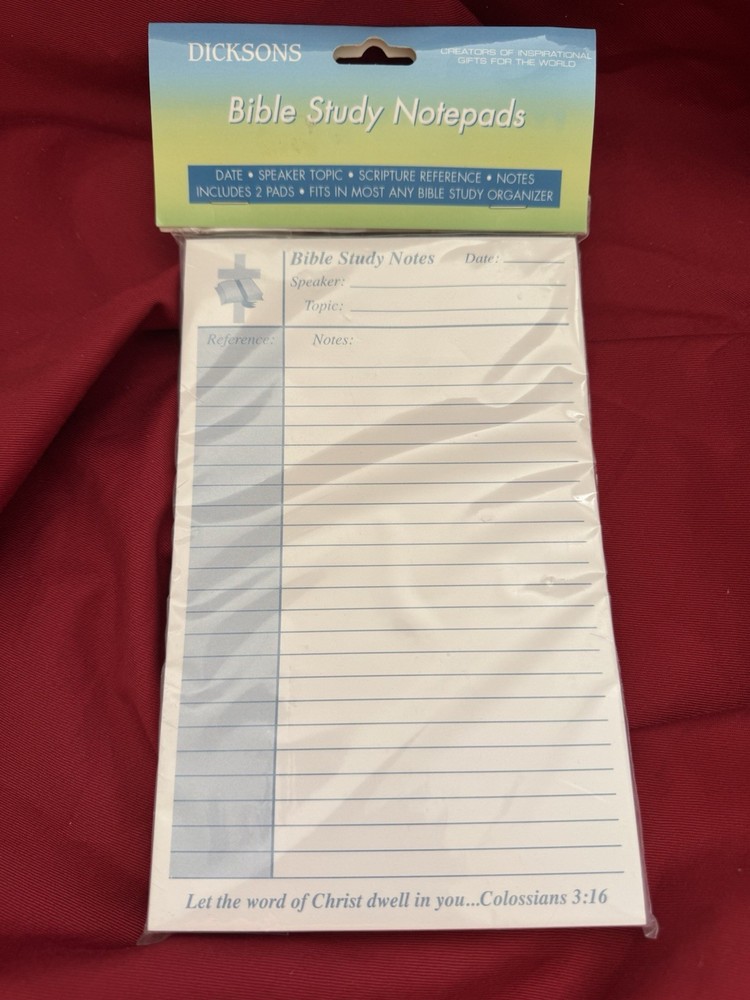 Bible Study Notepads For Bible Study Organizers  (2 Pads) By Dicksons
