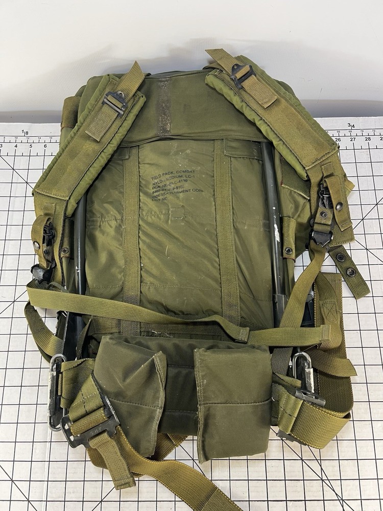 Vintage US Army Field Pack Combat LC-1 Medium Alice Backpack with Frame & Strap