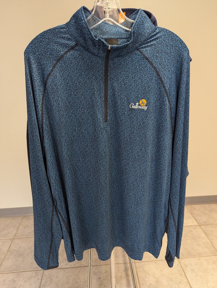 NWT MEN'S DUNNING GOLF PULLOVER, SIZE: L, COLOR: BLUE/BLACK (M6)
