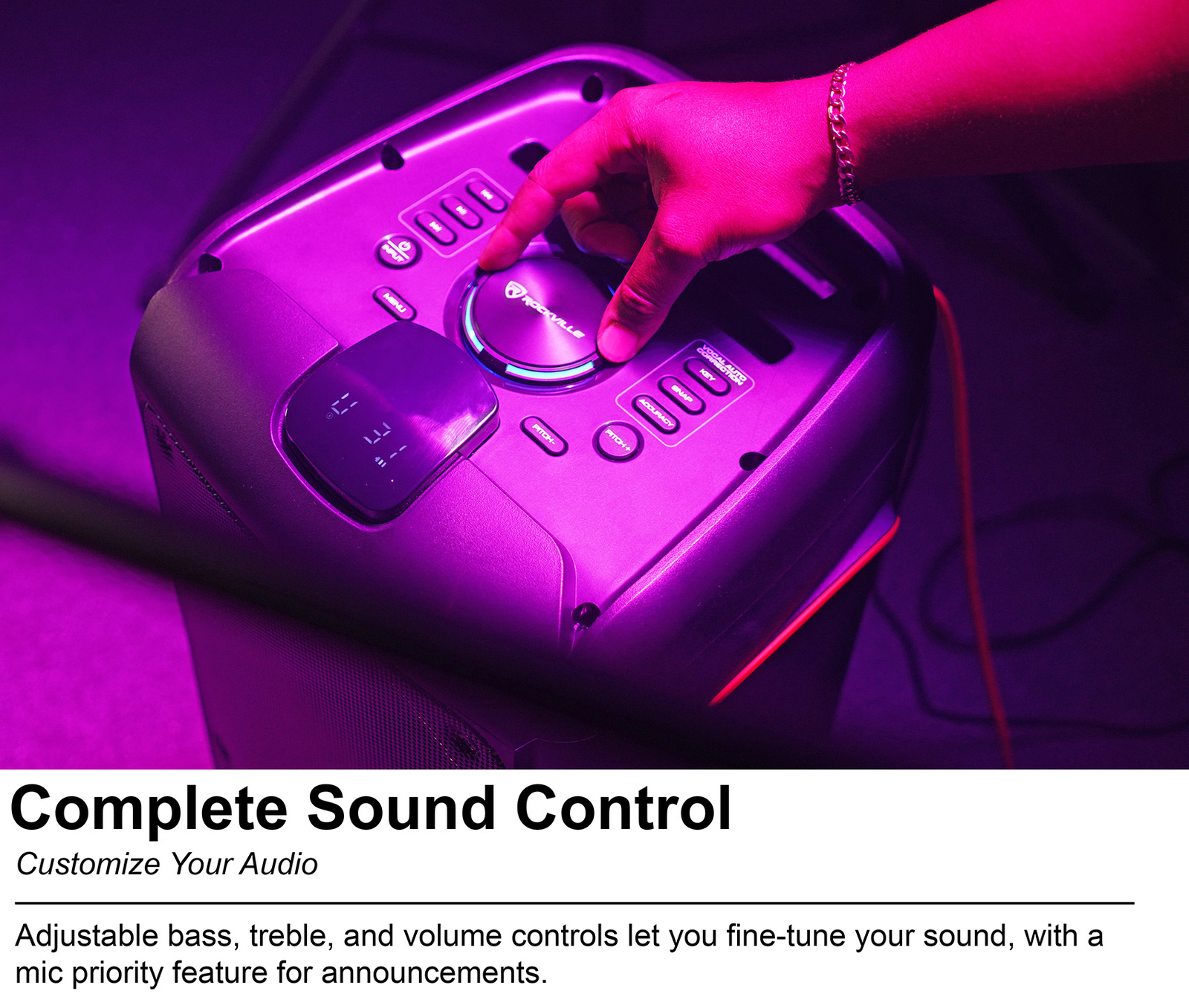 Rockville ROCK PARTY 9 Dual 8" Home/Portable Bluetooth Speaker Deep Bass+Effects