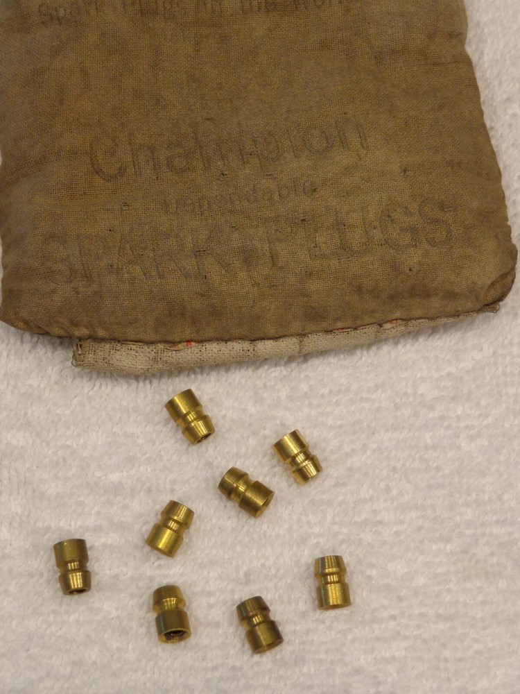 (8) ‘NOS’ Spark Plug Terminal Nuts.....8/32” Brass Spark Plug Terminal Nuts