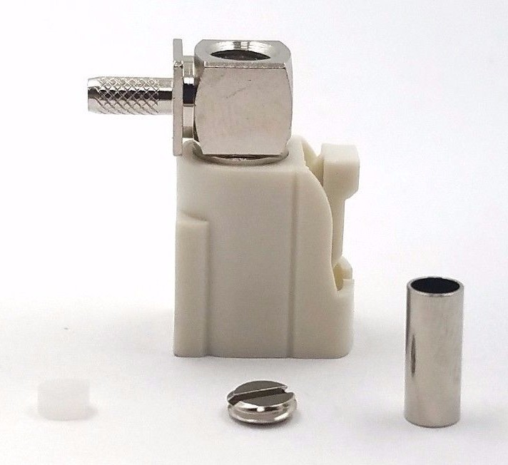 4pcs Auto Fakra Right Angle Jack Crimp RG174 Code B White Phantom radio supply