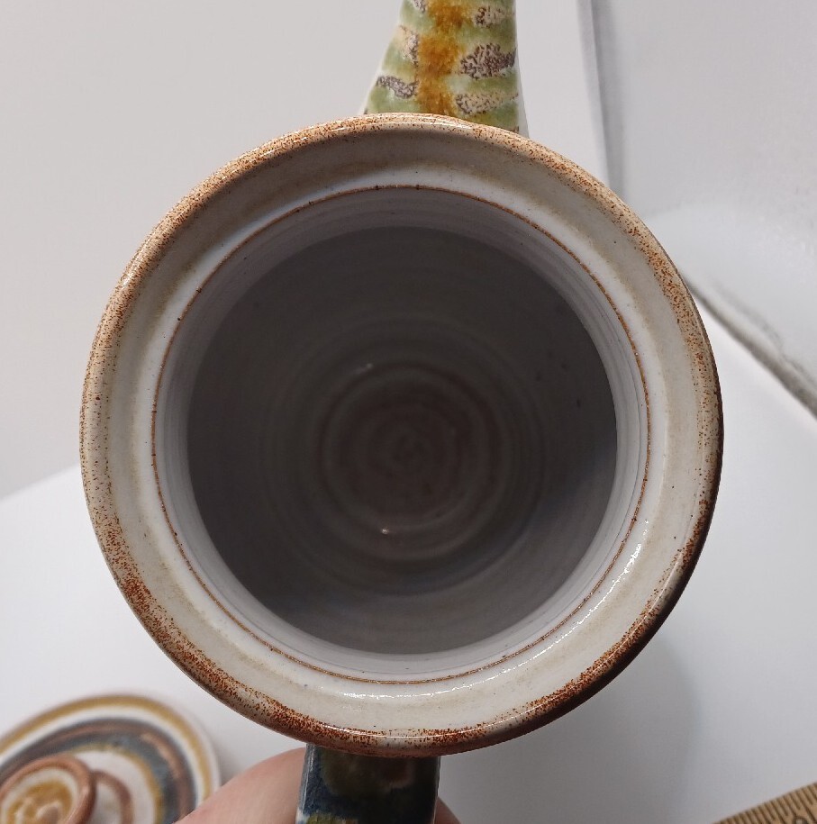 God's Hill Marked CC Pottery Lidded Tea Coffee Pot Server