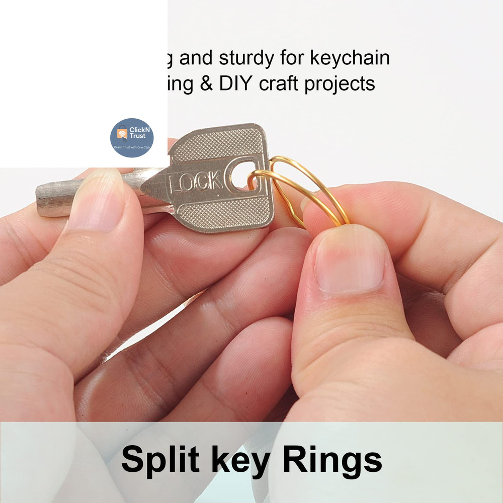 100PCS Split Key Rings Bulk for Keychain and Crafts 1”100Pack, gold
