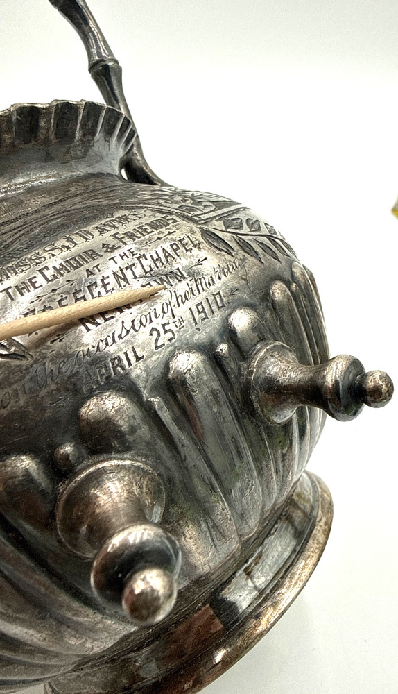 Antique GT & Co. Silver Plated Etched Teapot