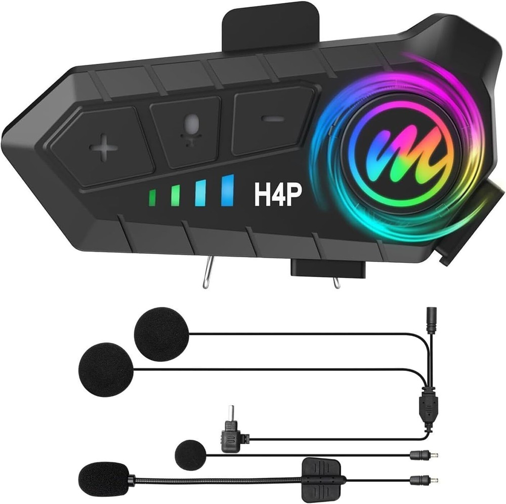 MOMAN H4 Plus Noise Cancellation Microphone Wireless Helmet Headset Intercom