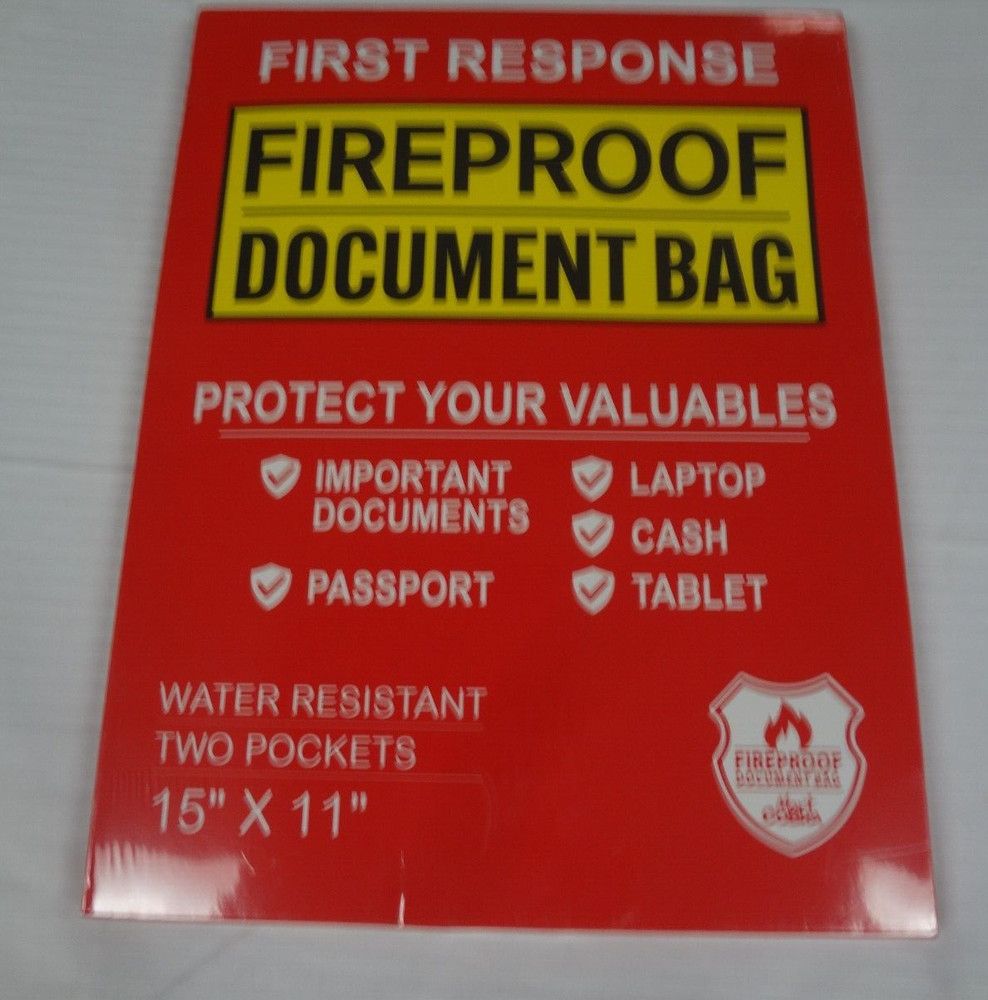 Mart Cobra Fireproof Document Bag with Zipper Fire and Waterproof Document Stora