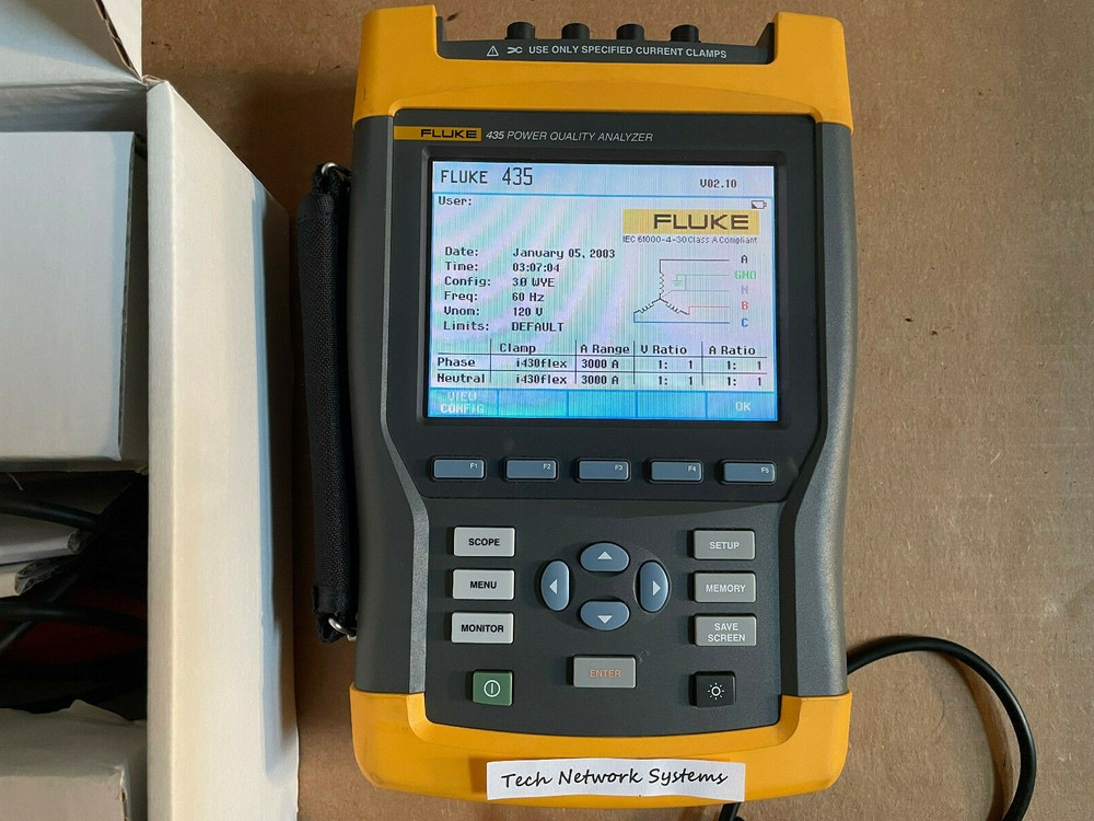 Fluke 435 Three Phase Power Quality Analyzer Meter w/ Interharmonics, Inrush