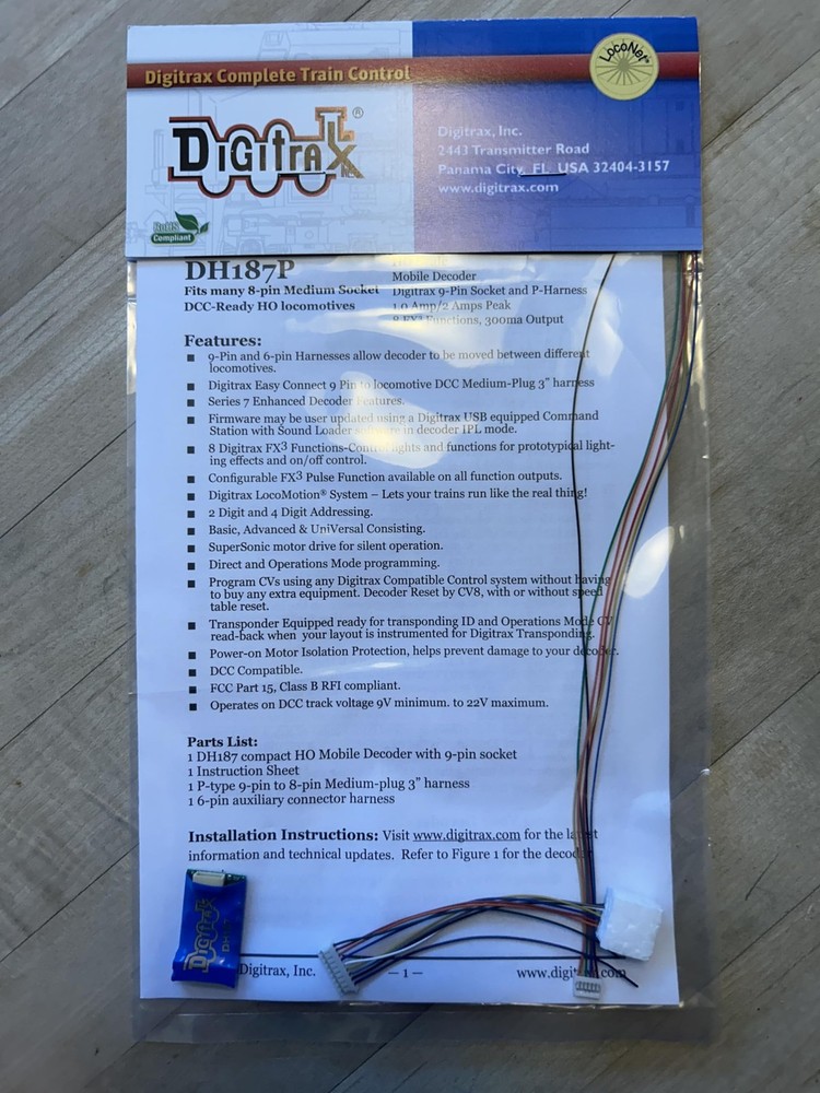 Digitrax DH187P HO Scale Decoder