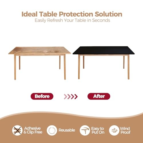 Elastic Table Cloth, 36x48 Inch Reusable Spandex 48" x 36" (Rectangular) Black