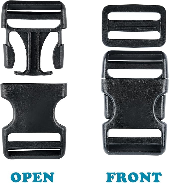 6Set Buckles for Nylon Webbing Straps 1", Quick Side Release Plastic Buckles Cli