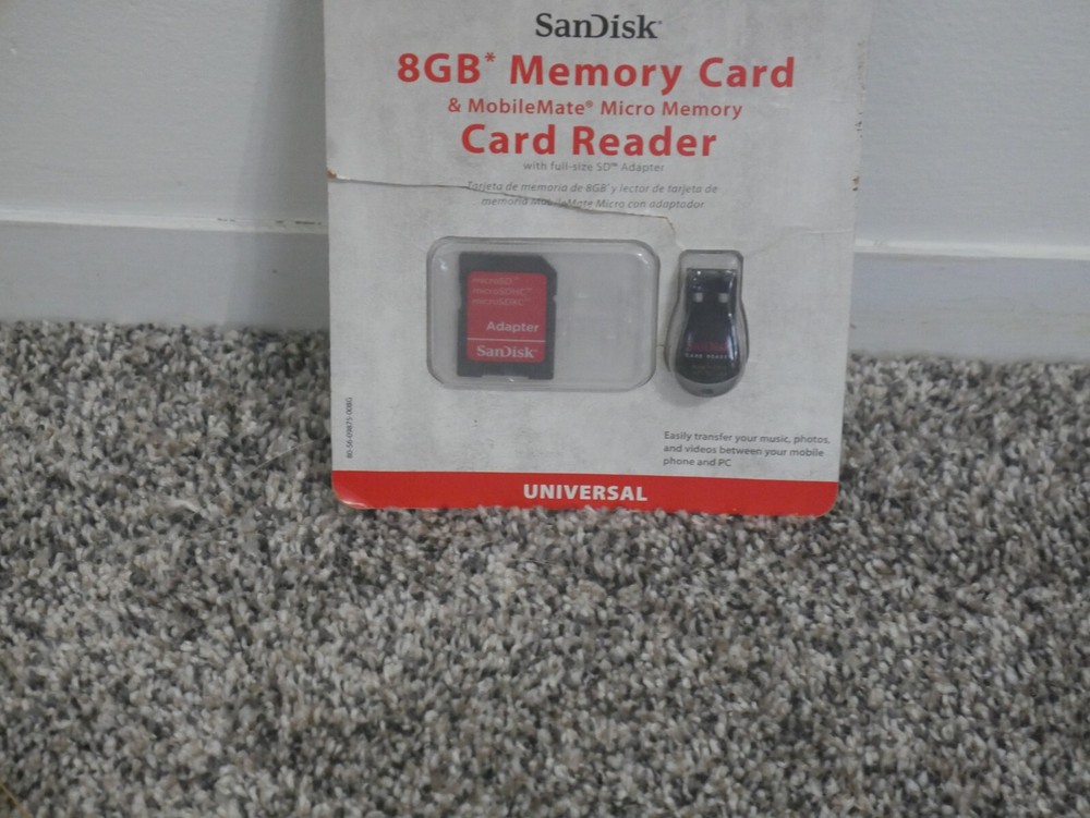 Verizon SanDisk 8GB Memory Card & MobileMate Micro Memory Card Reader (2D1)