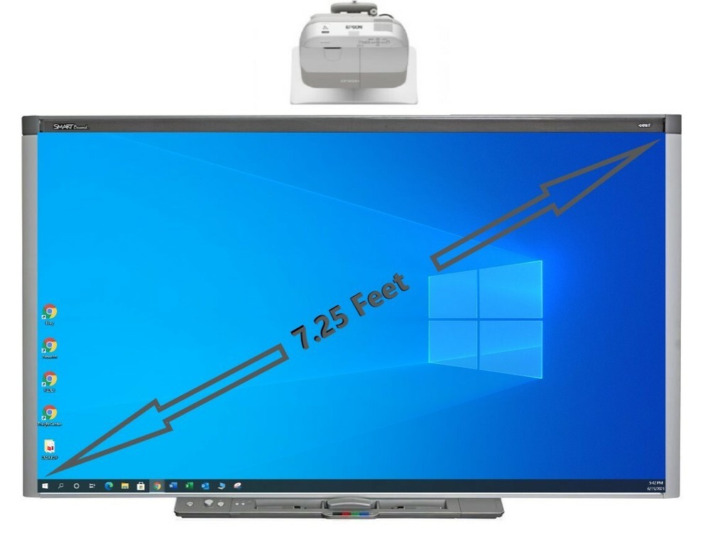 87" Interactive Smart Board SB685 and Epson UST projector (1 Year Guarantee)