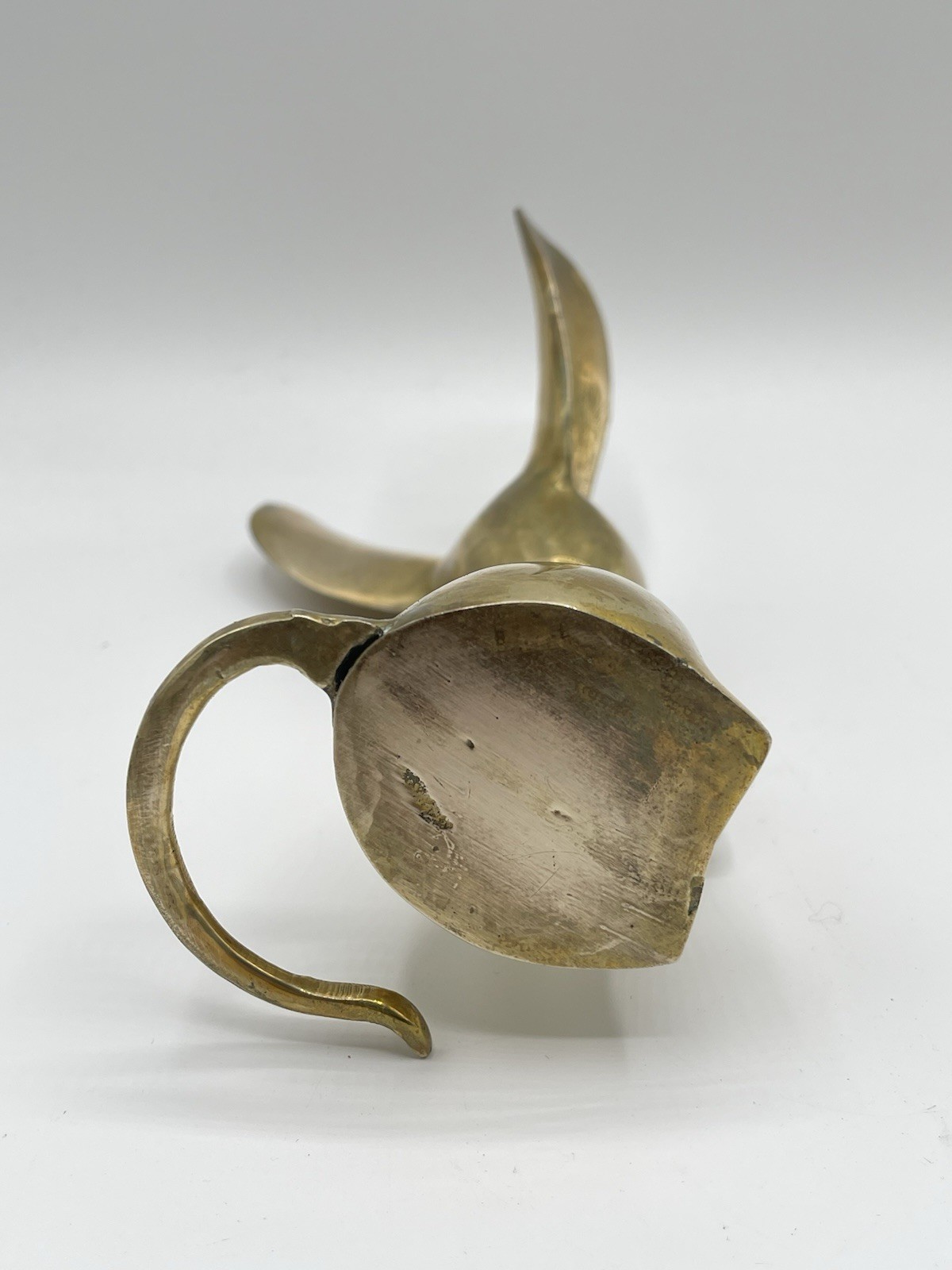 VTG Pair Of Big Eared Long Tail Whimsical Mouse 5”/ 7” Solid Brass MCM Decor