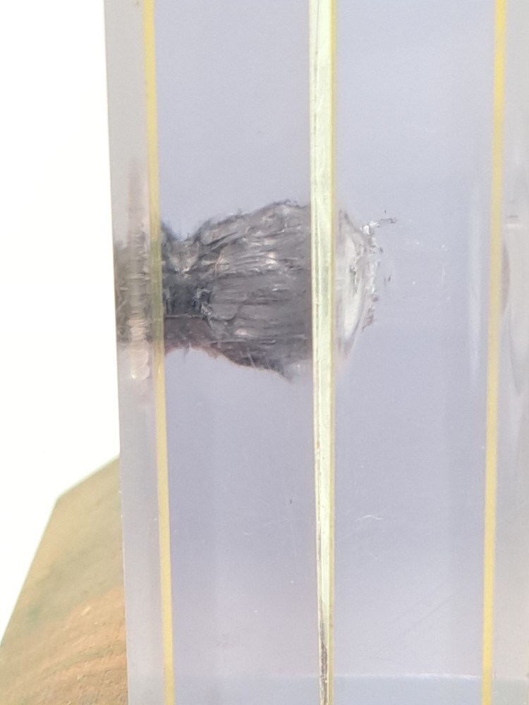 LEXGARD LAMINATE SHEET BULLETPROOF GLASS BALLISTIC TESTING SAMPLE WITH STAND