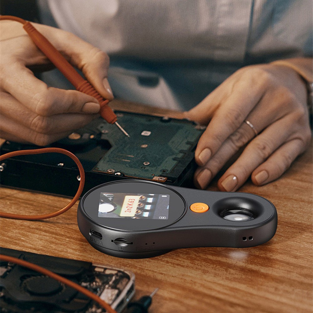 Black 2.0" IPS Screen Digital Handheld Microscope 1080P 500X Video Microscope