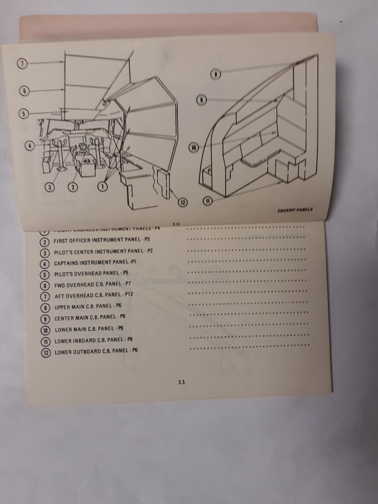 Braniff 747 Maintenance Training Component Locator Guide Original