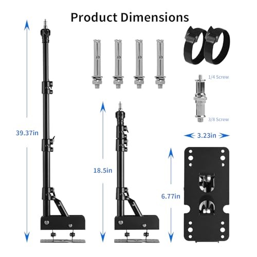 Wall Mount Triangle Boom Arm 39.37inch/100cm, Ring Light Mount Support