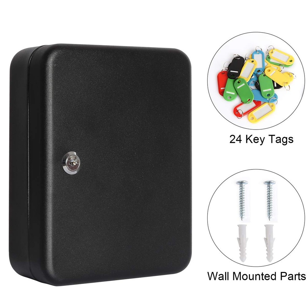Key Cabinet Wall Mount,Locking Key Organizer, Key Storage Lock Box with Key Lock