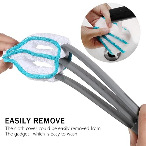 Window Cleaner Duster Brush with 5 Microfiber Sleeves, Cleaning Blind Duster