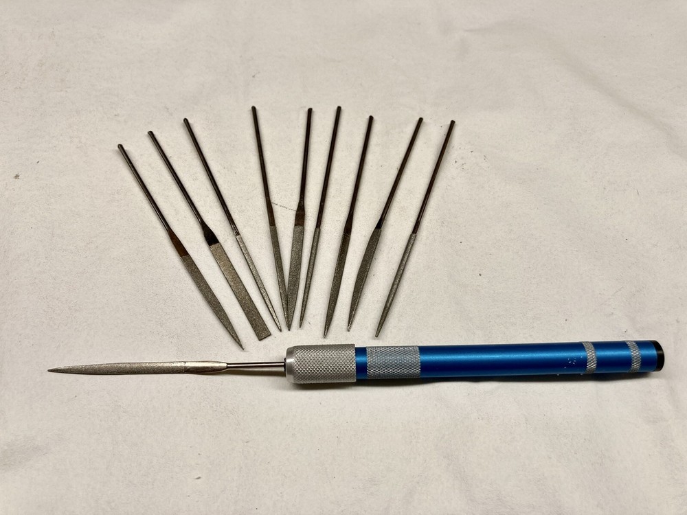 Mini 4” Diamond File Set 10 piece with Handle