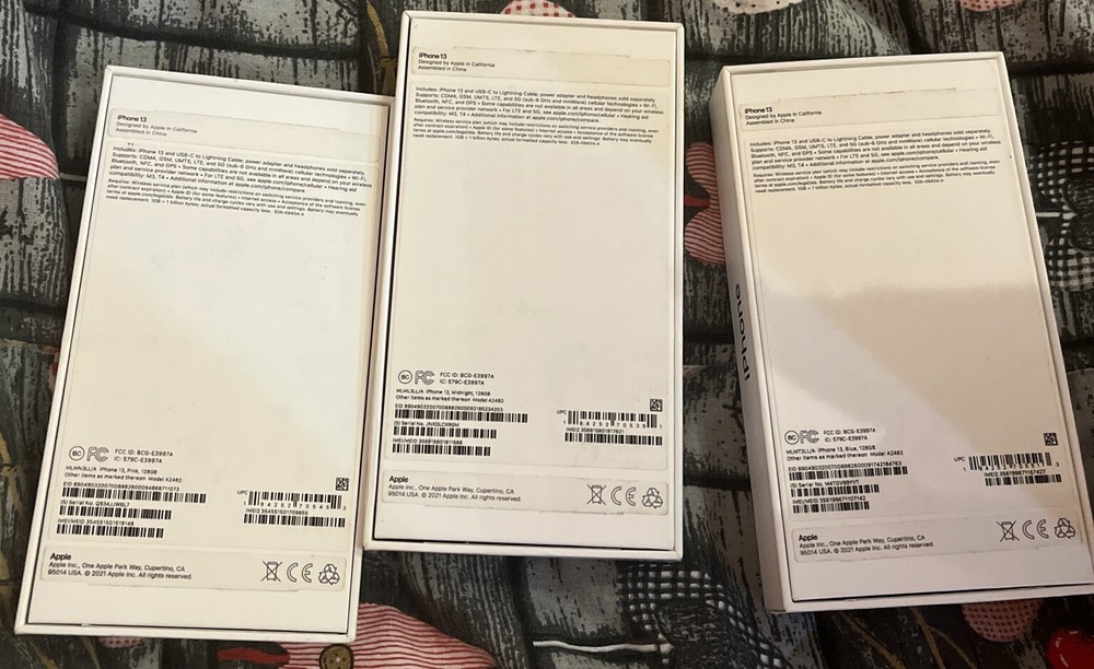 Iphone 13 Empty boxes (3). Condition Used. No Iphone Included, Just Boxes.