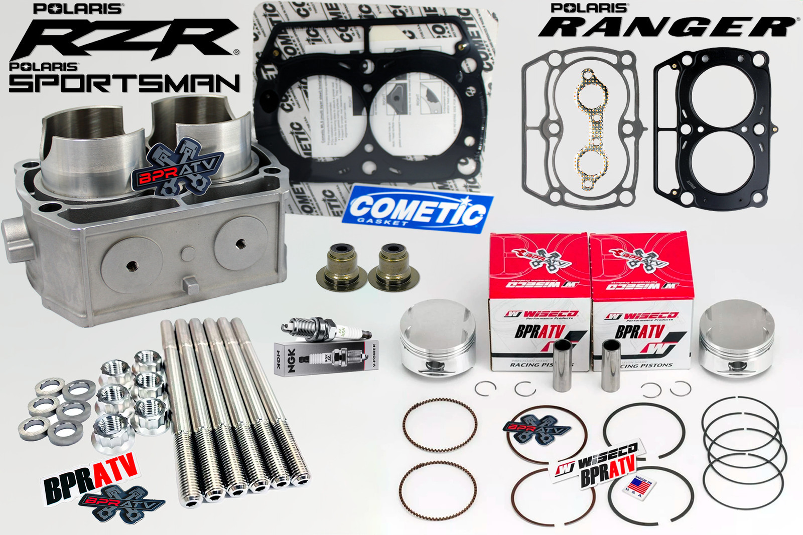 Polaris Ranger RZR Sportsman 800 Top End Rebuild Kit Cylinder Piston Gaskets 🔧