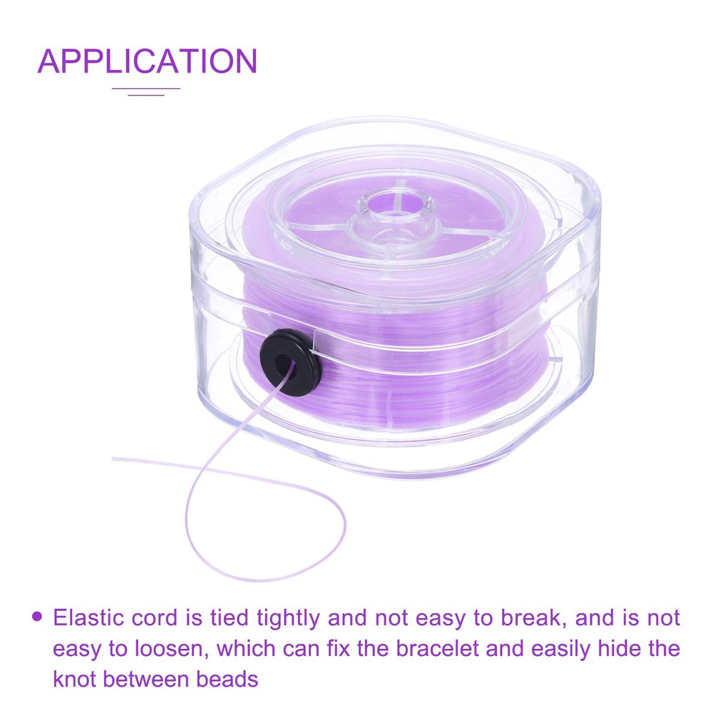 Elastic String for Bracelets,0.8mm Light Purple Stretch Bead Cord Strings ,82m