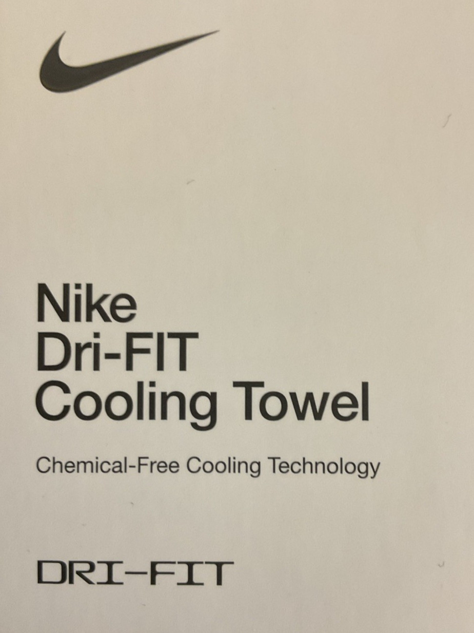 Nike N.100.1619.456 Unisex DRI-FIT 100% Polyester Cooling Towel White Navy OSFA