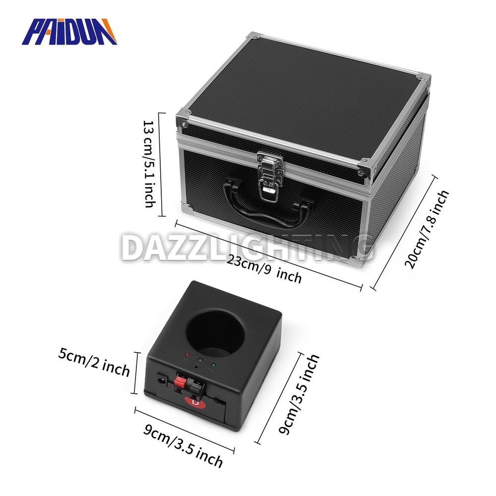 PAIDUN 8PCS Sparkler Effect Base Cold Spark Machine Dual Remote Control w/ Case