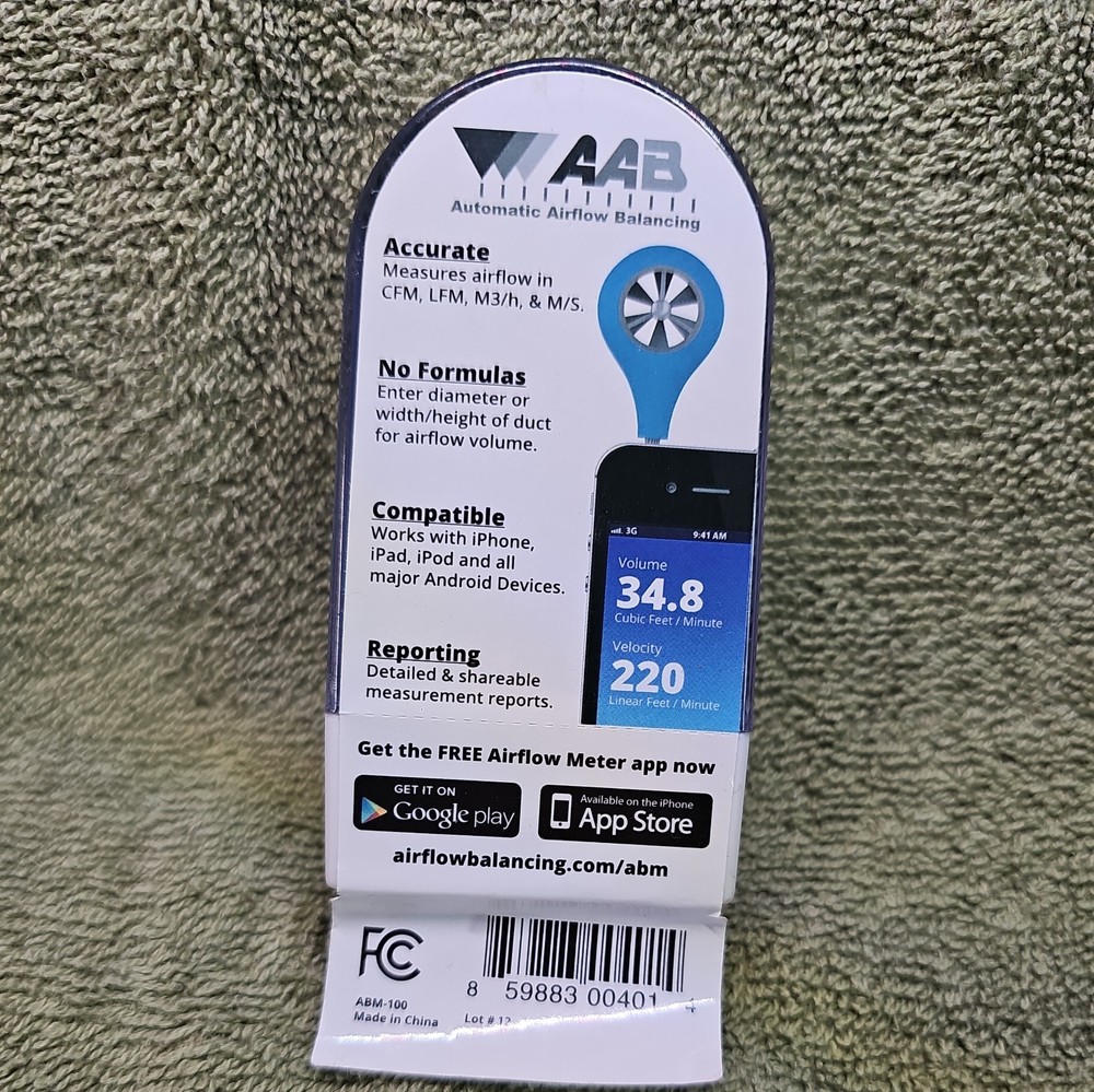 ABM 100 Air Flow Meter by AAB - NEW