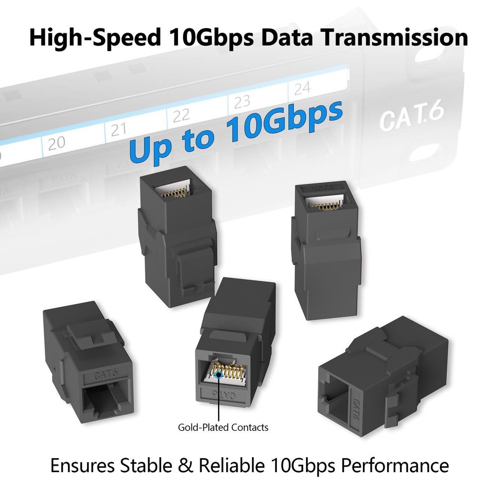 Jadaol [UL Listed] 48 Port Patch Panel Rackmount or Wall Mount 19-Inch, 2U Ca...