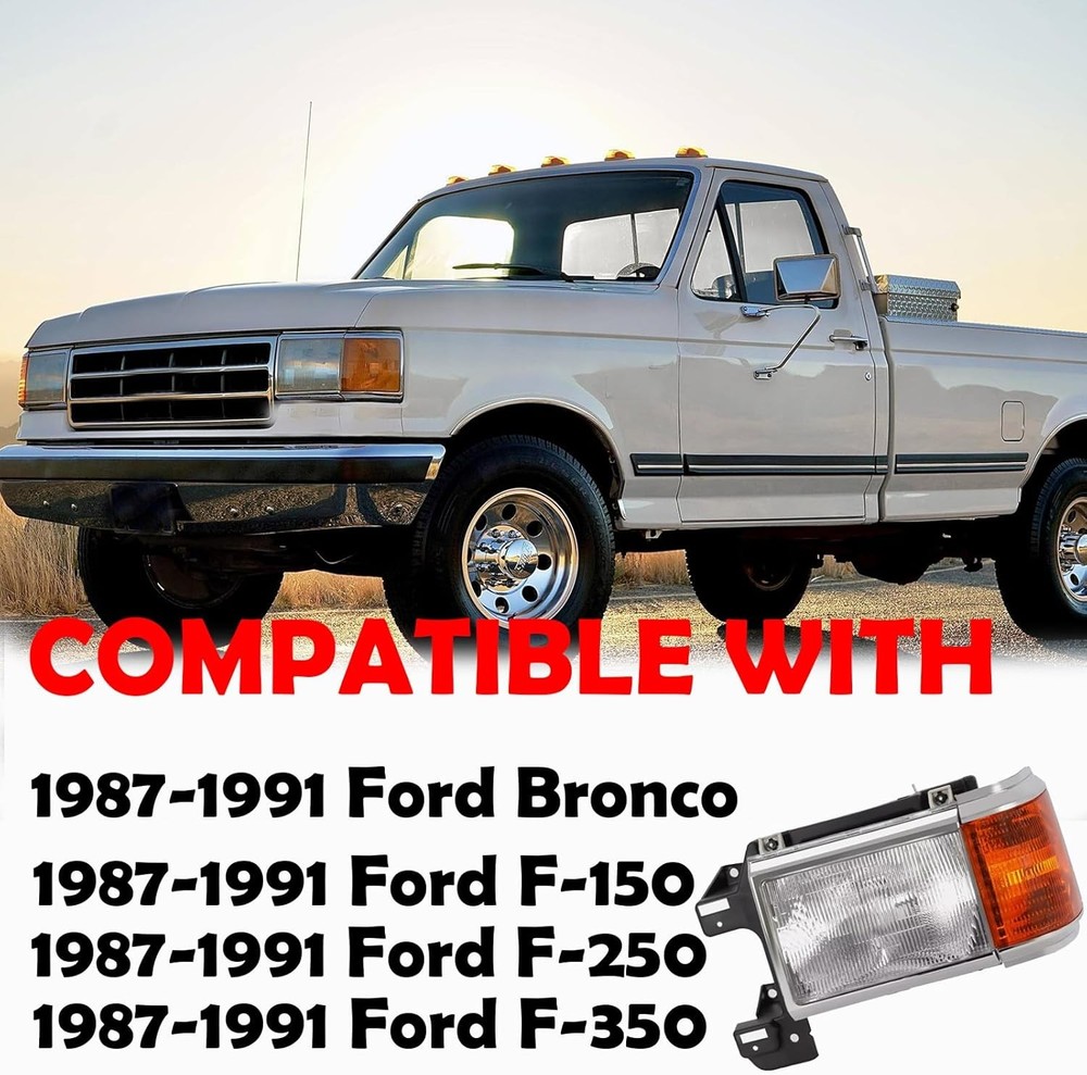 Ford Bronco Headlights 1987-1991 Pair