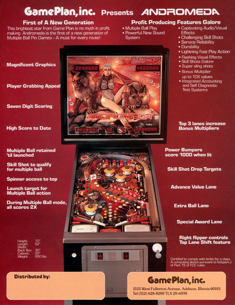 Game Plan Andromeda Pinball Machine SILICONE / RUBBER Ring Kit