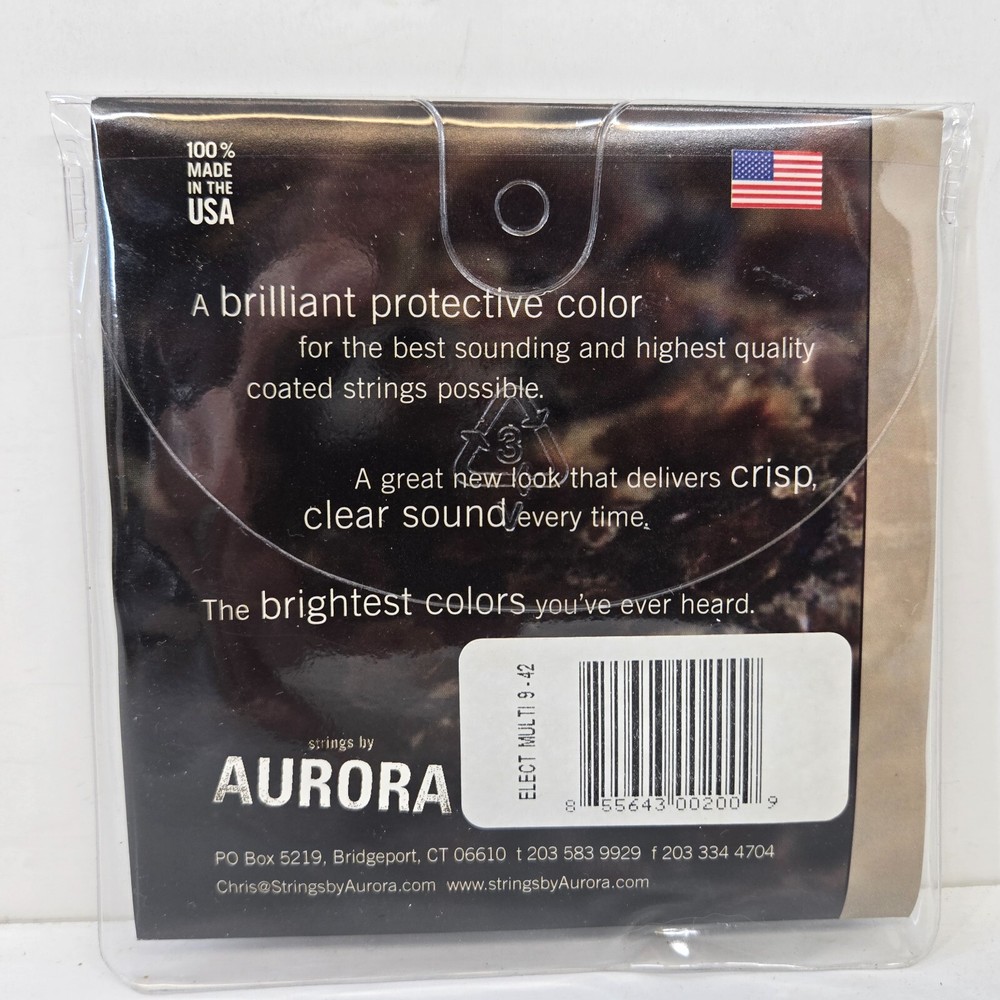Strings by Aurora Electric Guitar Strings 9-42 Multi Color Coated