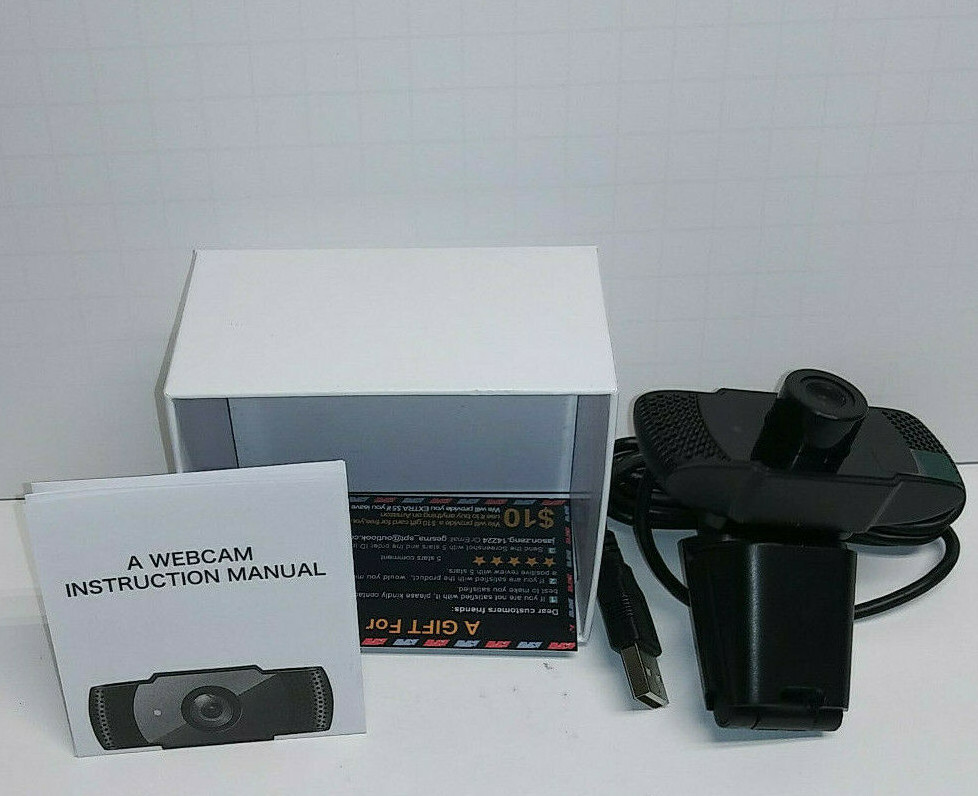 GESMA Full HD 1080P 30fps Webcam Camera with Microphone 1920x1080 Plug & Play