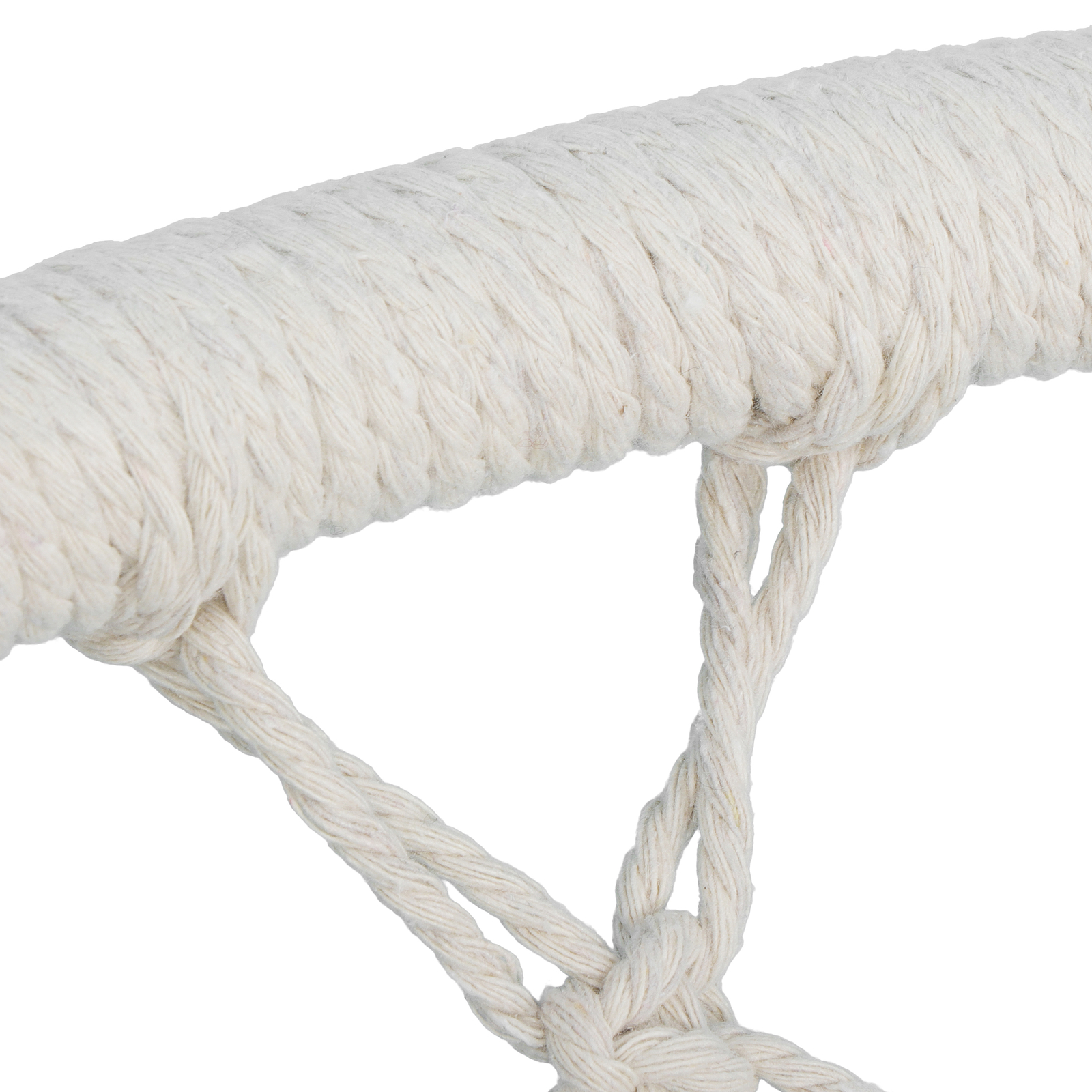 Beige Hammock Chair Macrame Swing Hanging Cotton Durable Rope Yard Swing Sturdy