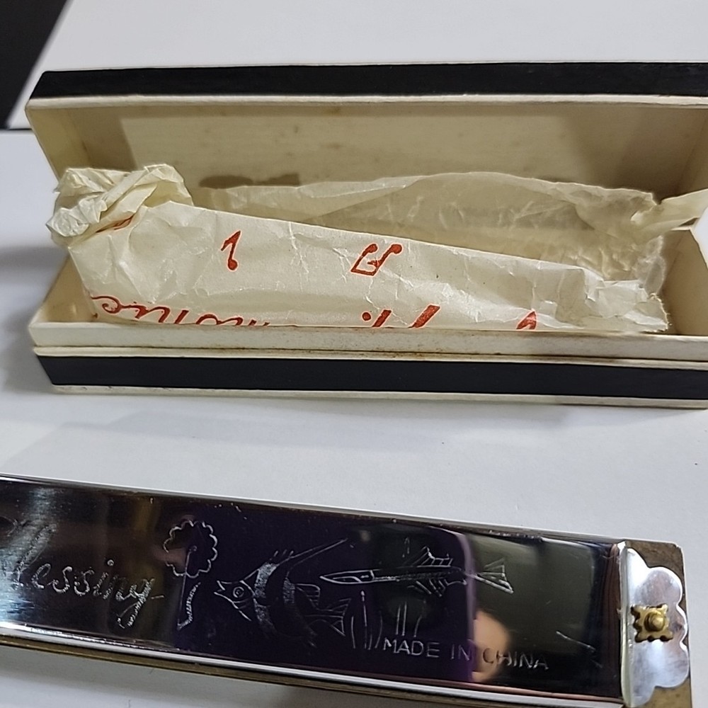 Blessing Wood Harmonica Original Box Multi Color Note