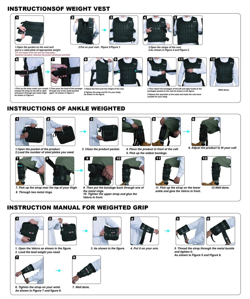 Weighted Vest Set 44LB for Men & Universal, Adjustable