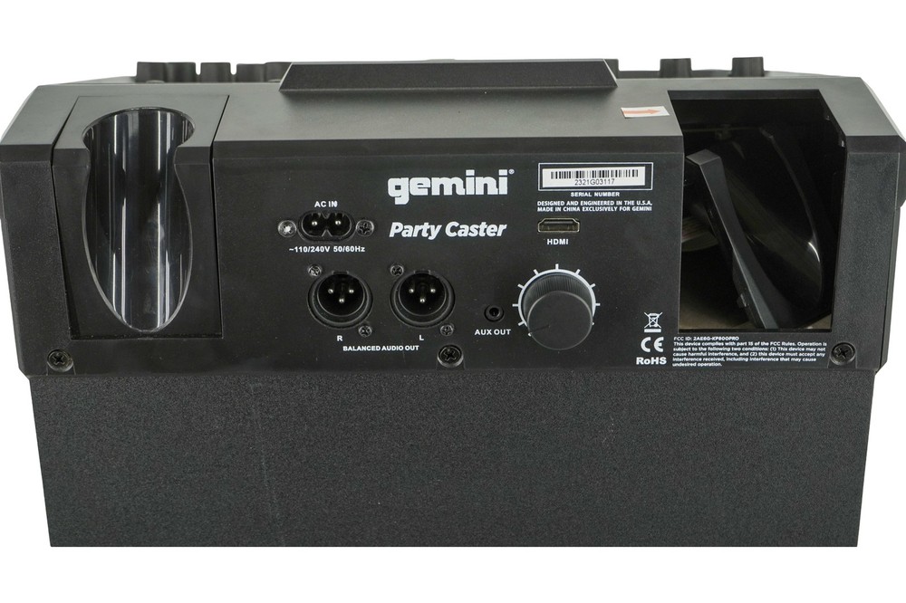 Gemini Party Caster Mini Karaoke System With Handheld Wireless Microphone