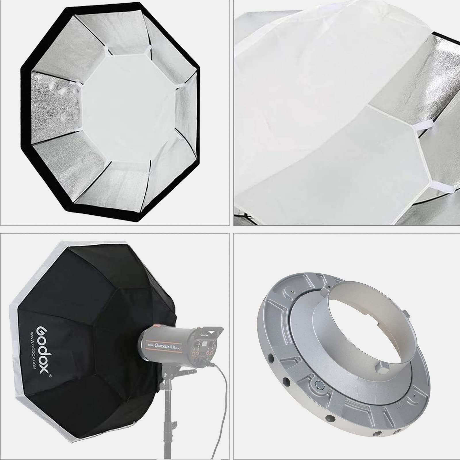 Godox Octagon Softbox 37" 95cm Bowens Mount and Honeycomb Softbox for Monolight